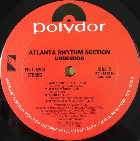 Atlanta Rhythm Section : Underdog (LP, Album, 56 )