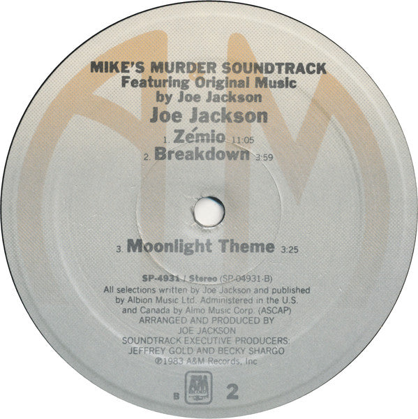 Joe Jackson : Mike's Murder (The Motion Picture Soundtrack) (LP, Album, B -)