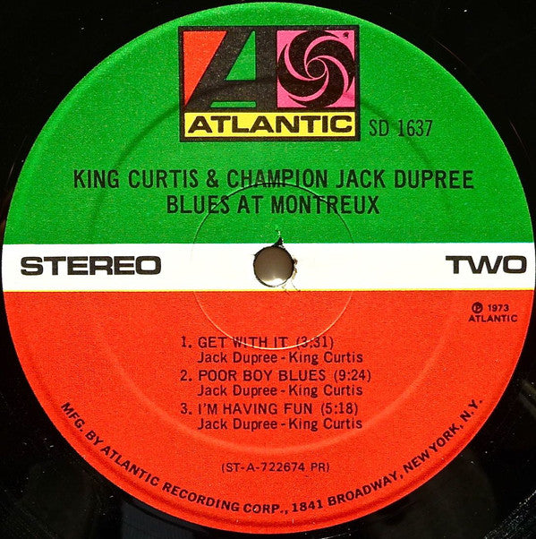 King Curtis & Champion Jack Dupree : Blues At Montreux (LP, Album, Pre)