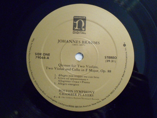 Brahms*, Boston Symphony Chamber Players : String Quintets Opus 88 & 11 (LP, Album)