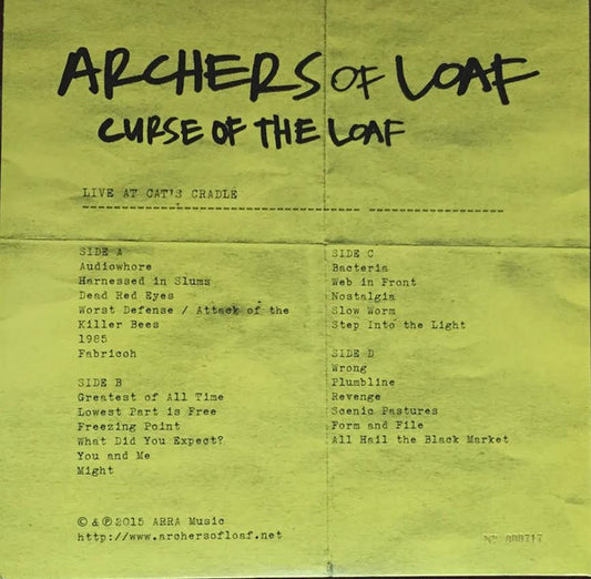 Archers Of Loaf : Curse of The Loaf Live At Cat's Cradle (2xLP, Ltd, Num, 180 + DVD)