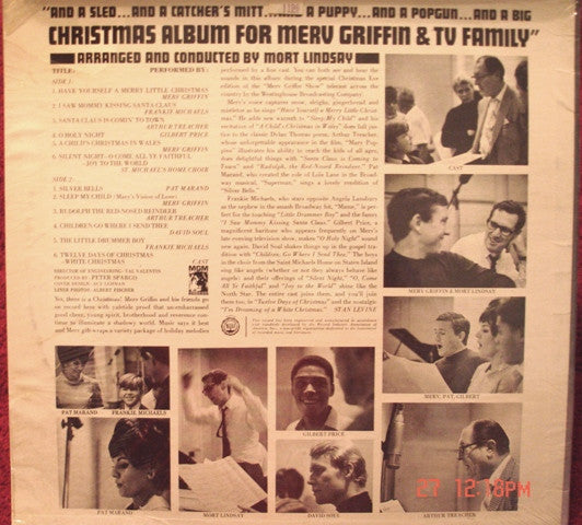 Merv Griffin : Christmas Album For Merv Griffin & TV Family (LP, Album, Mono)