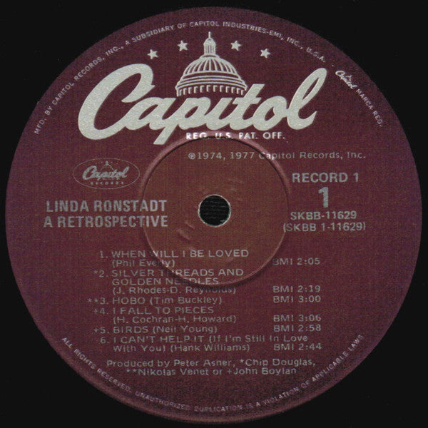Linda Ronstadt : A Retrospective (2xLP, Comp, Win)