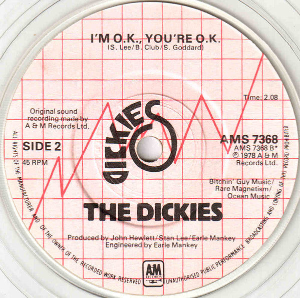 The Dickies : Paranoid / I'm OK, You're OK (7", Single, Cle)