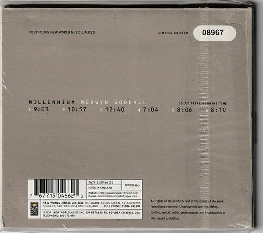 Medwyn Goodall : Millennium (CD, Album, Ltd, Dig)