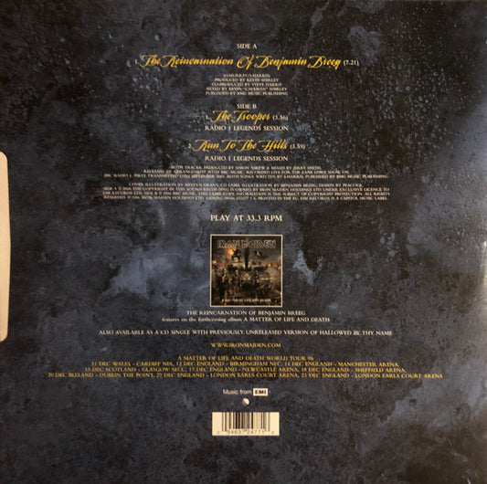 Iron Maiden : The Reincarnation Of Benjamin Breeg (10", Single, Cle)