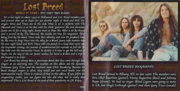 Lost Breed : World Of Power - The Lost 1989 Album (CD, Comp, Ltd)