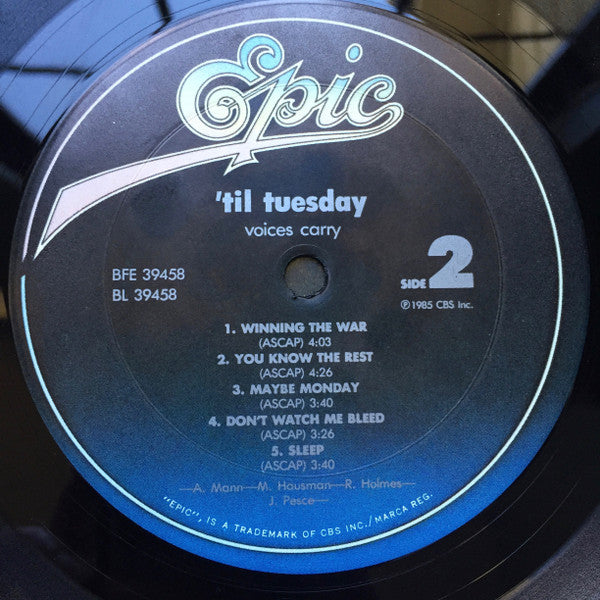 'Til Tuesday : Voices Carry (LP, Album, Pit)