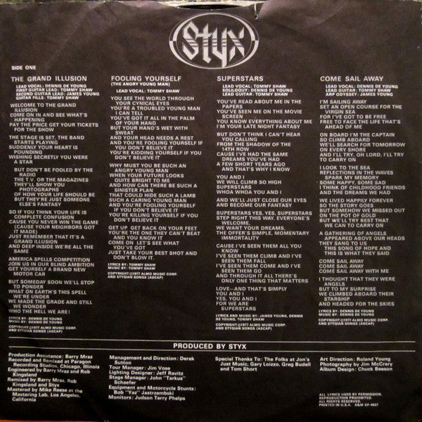 Styx : The Grand Illusion (LP, Album, Club, Pit)