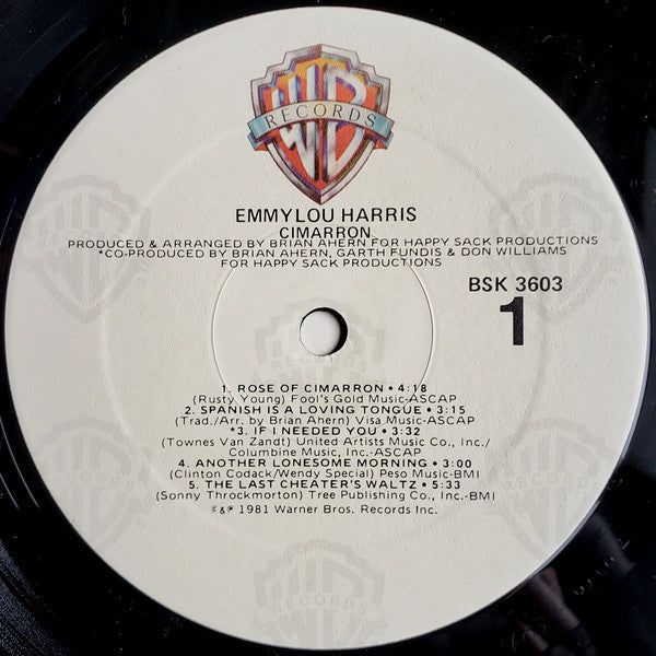 Emmylou Harris : Cimarron (LP, Album, Win)