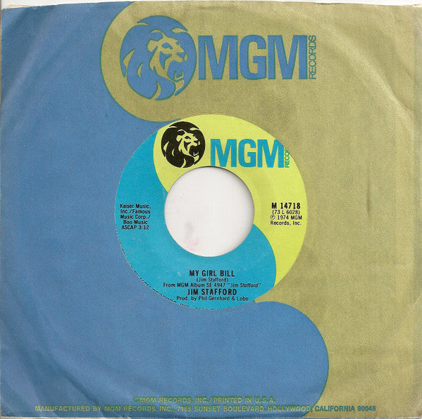 Jim Stafford : My Girl Bill (7", Single, Styrene)