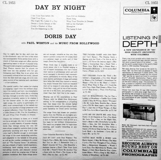 Doris Day With Paul Weston And His Music From Hollywood : Day By Night (LP, Album, Mono)