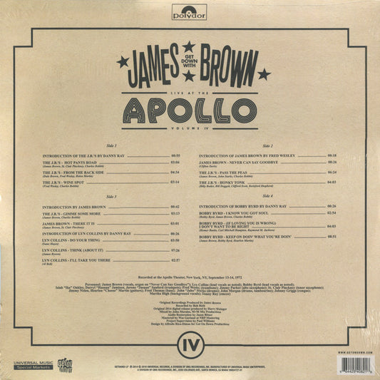 James Brown / Lyn Collins / Bobby Byrd / The J.B.'s : Get Down With James Brown: Live At The Apollo Volume IV (2xLP, Album, RSD)
