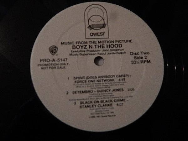 Various : Boyz N The Hood (Music From The Motion Picture) (Radio Edit) (2xLP, Comp, Promo)
