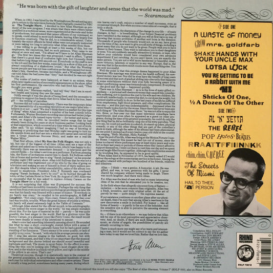 Allan Sherman : A Gift Of Laughter - The Best of Allan Sherman Volume II (LP, Comp)
