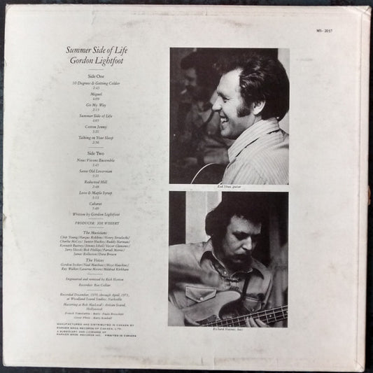 Gordon Lightfoot : Summer Side Of Life (LP, Album)