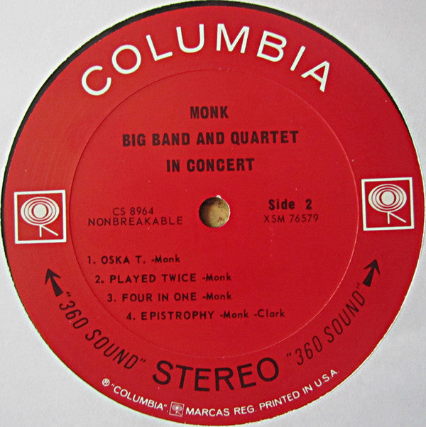Monk* : Big Band And Quartet In Concert (LP, Album)