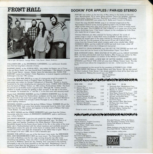 Alistair Anderson With Fennig's All-Star String Band : Dookin' For Apples (LP, Album)