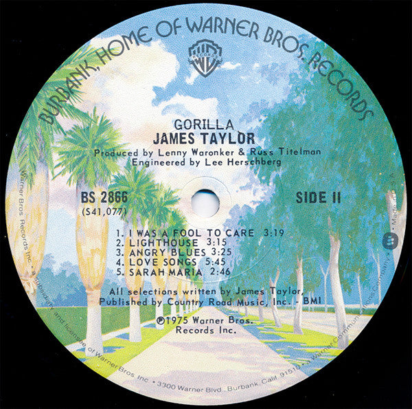 James Taylor (2) : Gorilla (LP, Album, RP, Win)
