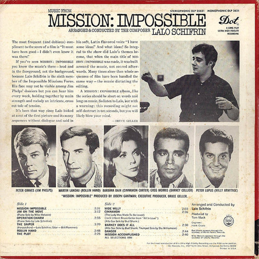 Lalo Schifrin : Music From Mission: Impossible (LP, Album, RP)