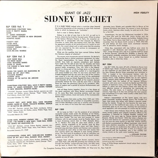 Sidney Bechet with "Wild Bill" Davison* and Art Hodes : Giant Of Jazz (Volume 1) (LP, Album, Mono, RP)