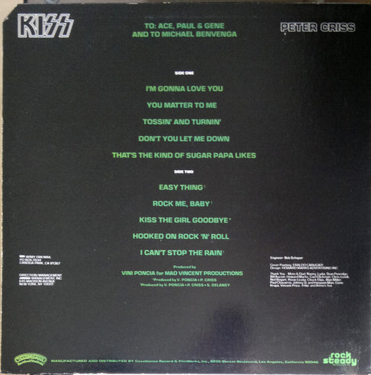 Kiss, Peter Criss : Peter Criss (LP, Album, Ter)