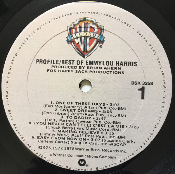Emmylou Harris : Profile / Best Of Emmylou Harris (LP, Comp, Gol)