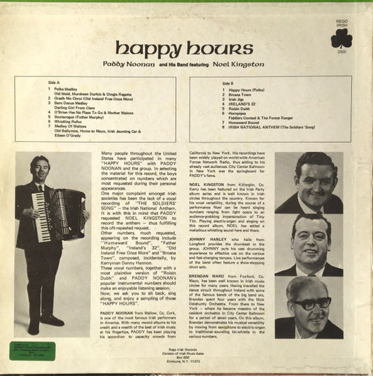 Paddy Noonan And His Band Featuring Noel Kingston : Happy Hours (LP, Album)