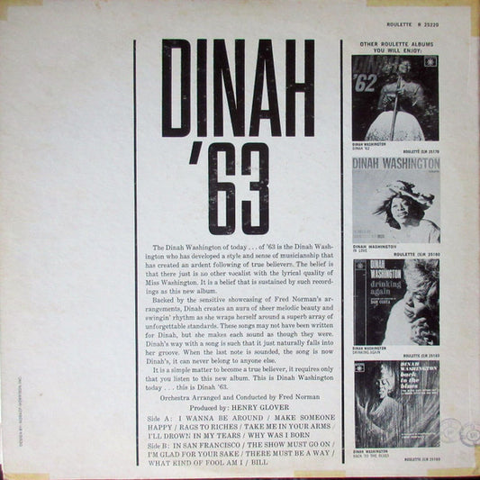Dinah Washington : Dinah '63 (LP, Album, Mono)