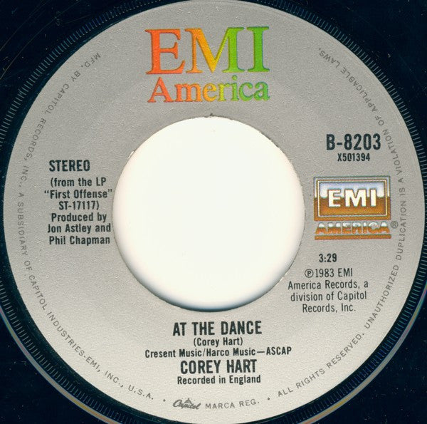 Corey Hart : Sunglasses At Night (7", Single, Fir)