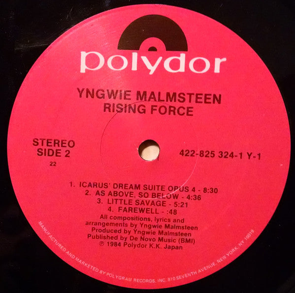 Yngwie J. Malmsteen* : Rising Force (LP, Album, ARC)