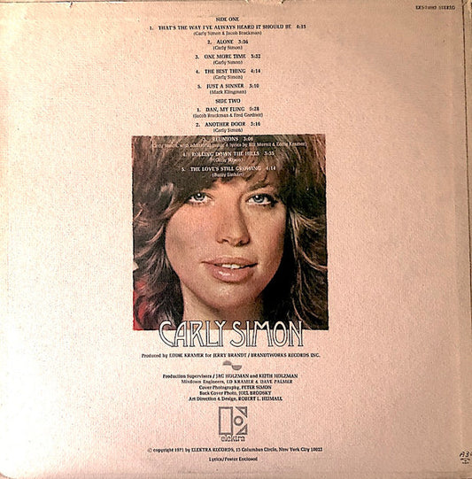 Carly Simon : Carly Simon (LP, Album, Promo)