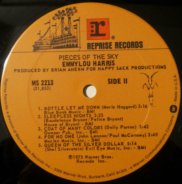 Emmylou Harris : Pieces Of The Sky (LP, Album, Pit)