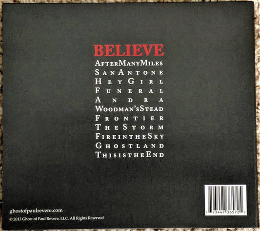 The Ghost Of Paul Revere : Believe (CD, Album, Dig)