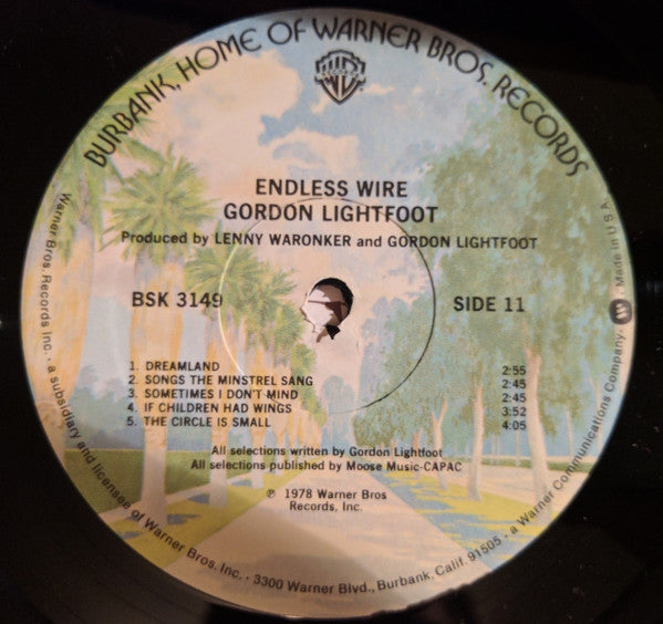 Gordon Lightfoot : Endless Wire (LP, Album, PRC)