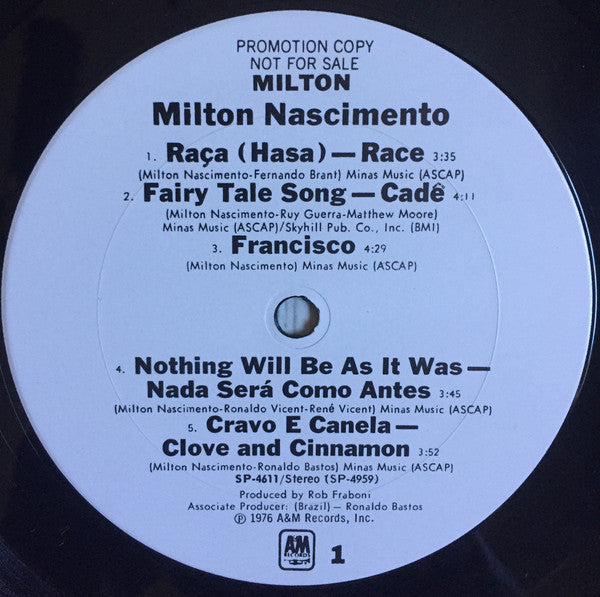 Milton Nascimento : Milton (LP, Album, Promo, Gat)