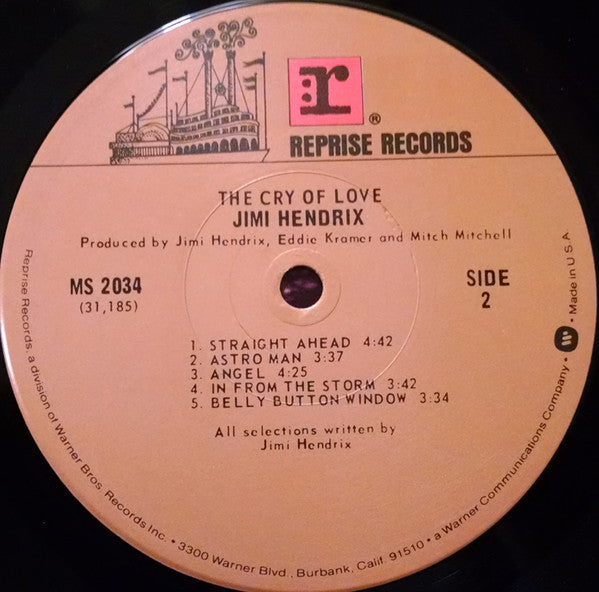 Jimi Hendrix : The Cry Of Love (LP, Album, RE, Win)