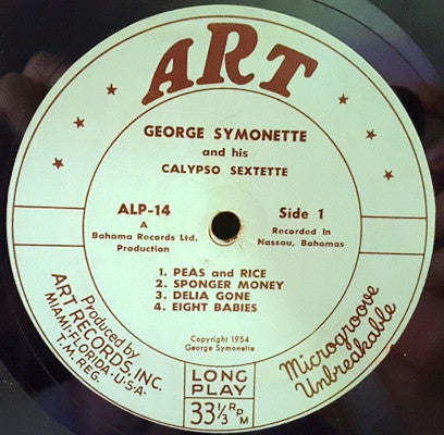 George Symonette And His Calypso Sextette : Calypso And Native Bahamian Rhythms (10", Album)