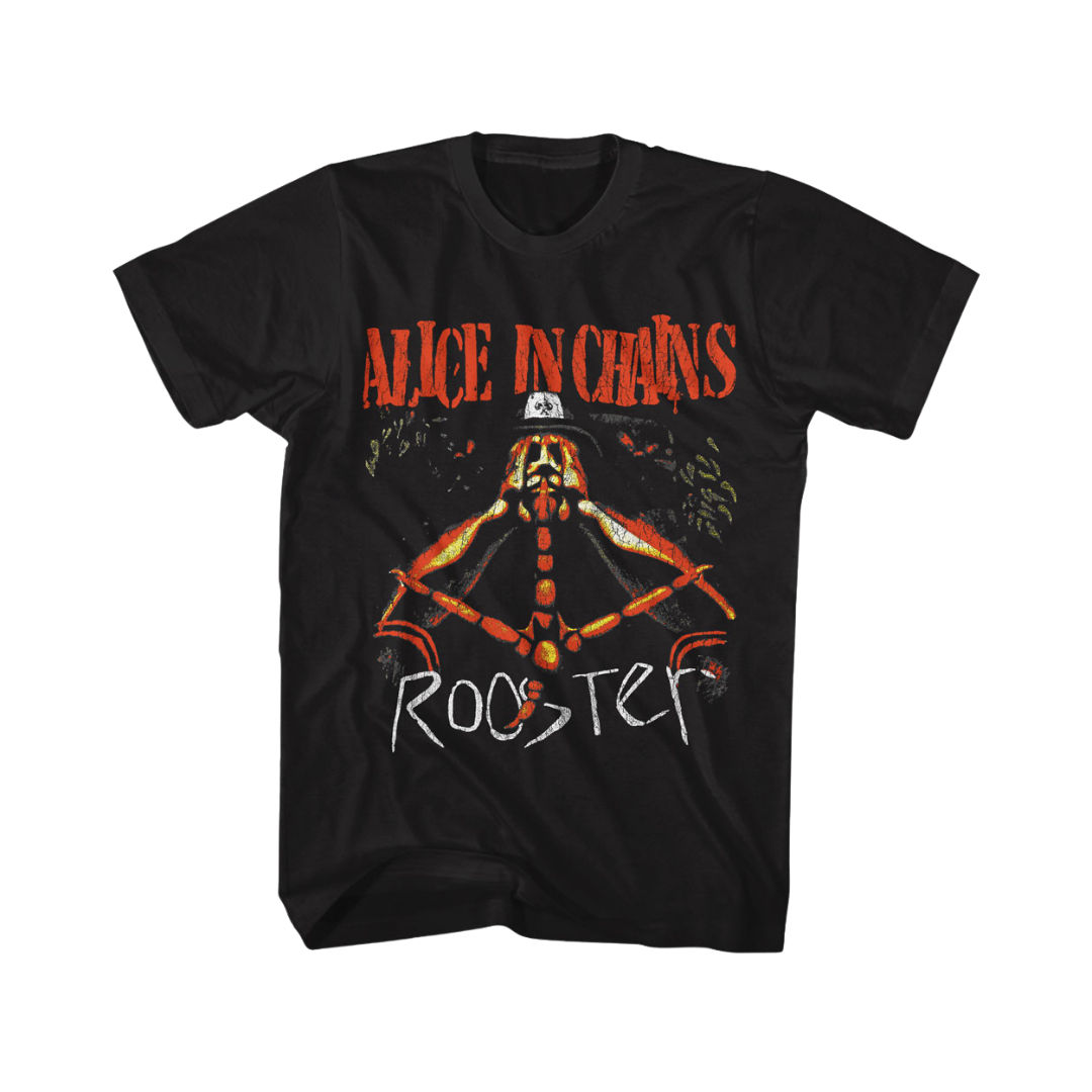 Black t-shirt with 'Alice in Chains' graphic design