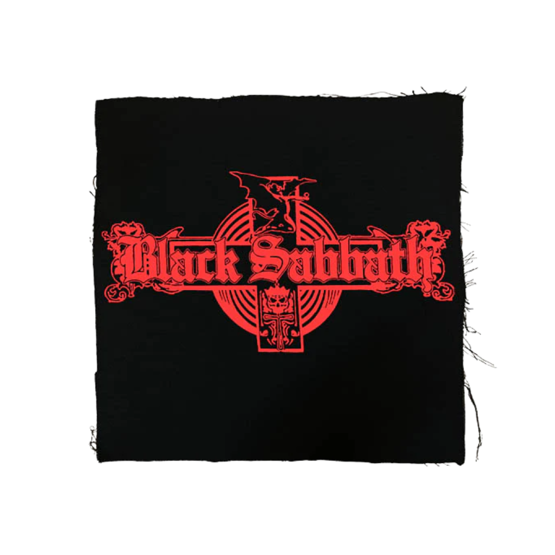 Black Sabbath logo in red on a black background