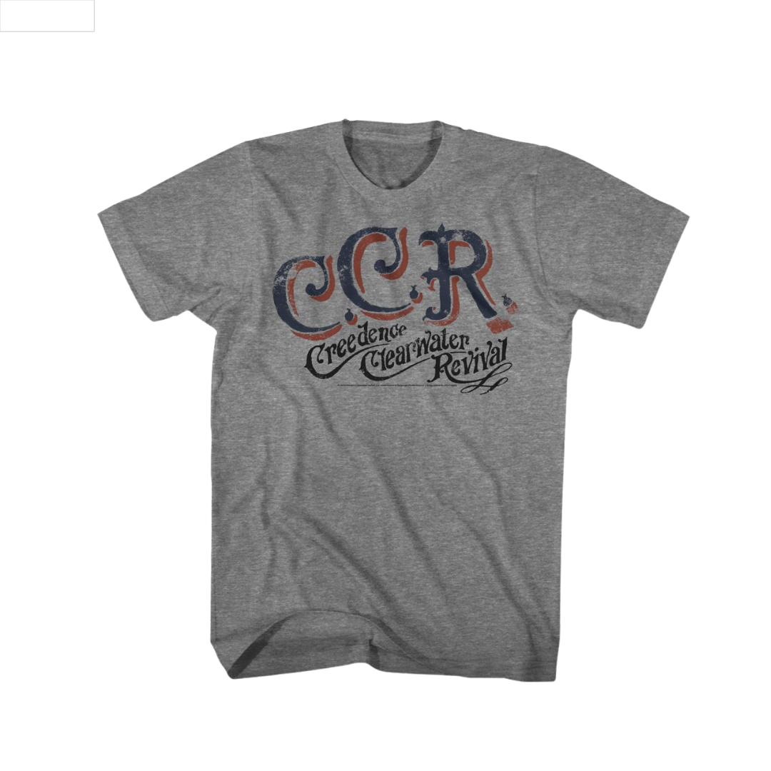 Gray t-shirt with 'C.C.R' logo