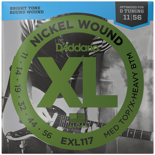 D'Addario Nickel Wound Reg. Medium Top Gauge 11-56 Electric Guitar Strings