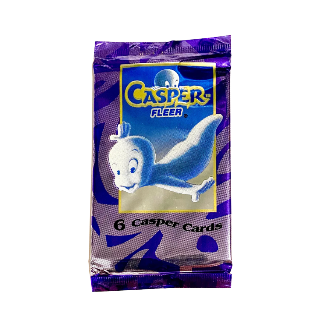 Casper trading card pack with purple and blue design on a white background