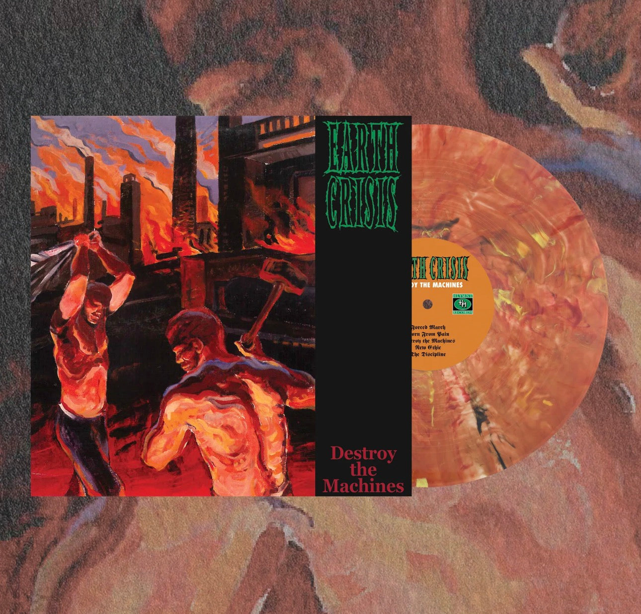 Earth Crisis : Destroy The Machines (LP, Album, Orange Marble) (Mint (M))