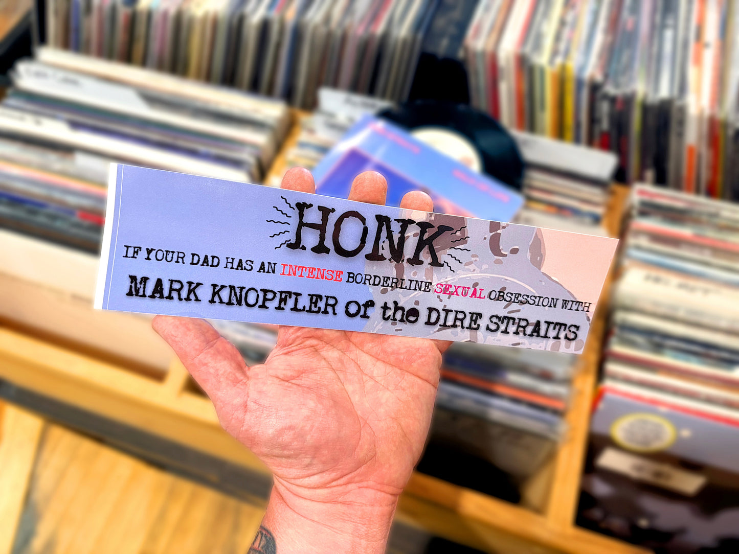 Honk If Your Dad Loves Mark Knopfler Bumper Sticker