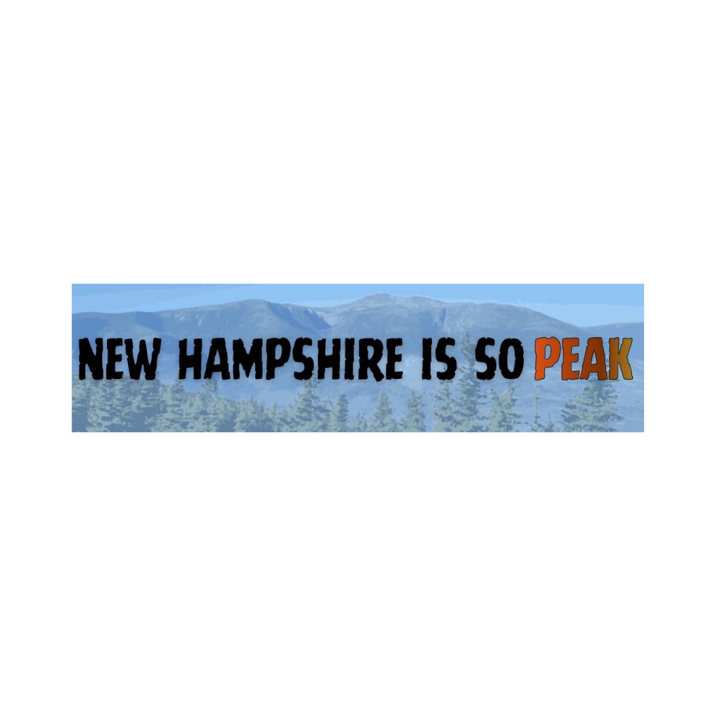 NH is so PEAK Bumper Sticker with fall foliage in the background