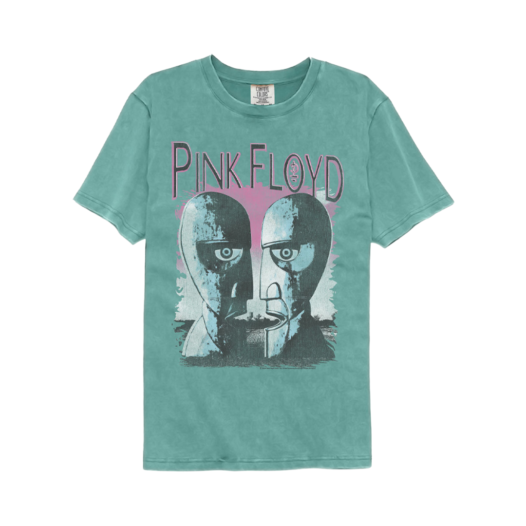 Green t-shirt with Pink Floyd graphic design on a white background