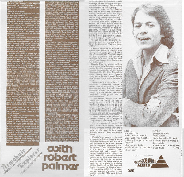 Robert Palmer - Armchair Explorer (LP, Unofficial, (M) Mint Sealed)