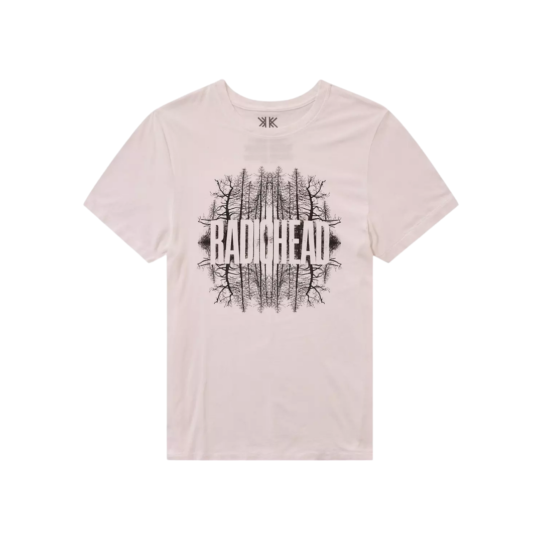Beige t-shirt with black tree graphic and 'Badhead' text on a white background