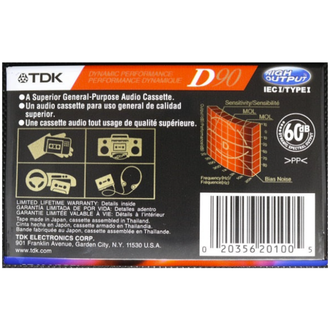 New TDK D90 High Output Audio Cassette Tape